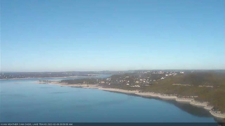 Lake Travis webcam, February 6, 2022 10:00 AM CT