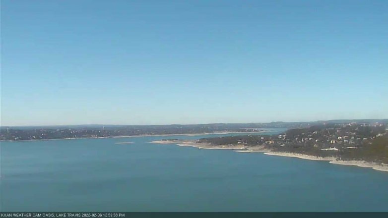 Lake Travis webcam, February 6, 2022 1:00 PM CT