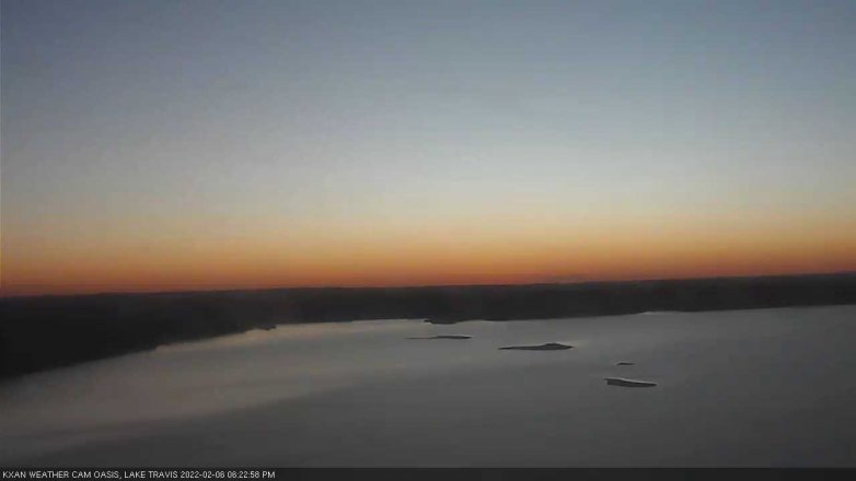 Lake Travis webcam, February 6, 2022 6:25 PM CT