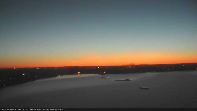 Lake Travis webcam, February 6, 2022 6:45 PM CT