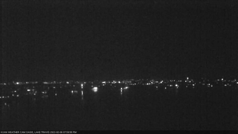 Lake Travis webcam, February 6, 2022 8:00 PM CT