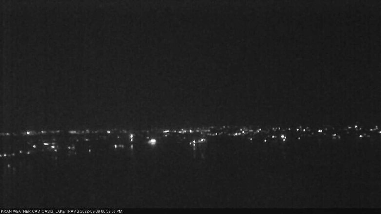 Lake Travis webcam, February 6, 2022 9:00 PM CT