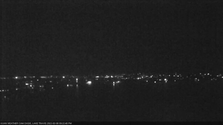 Lake Travis webcam, February 6, 2022 9:25 PM CT