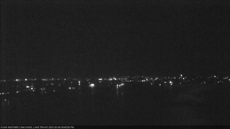 Lake Travis webcam, February 6, 2022 9:45 PM CT