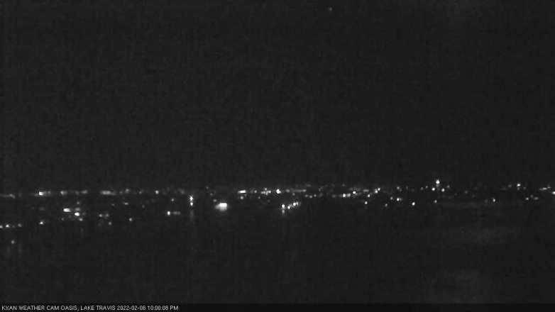 Lake Travis webcam, February 6, 2022 10:00 PM CT