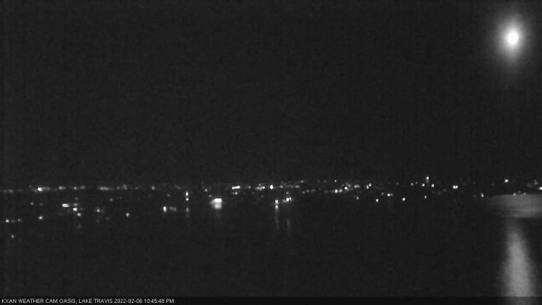 Lake Travis webcam, February 6, 2022 10:45 PM CT