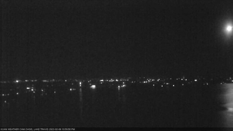 Lake Travis webcam, February 6, 2022 11:00 PM CT