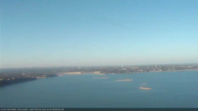 Lake Travis webcam, February 7, 2022 9:00 AM CT