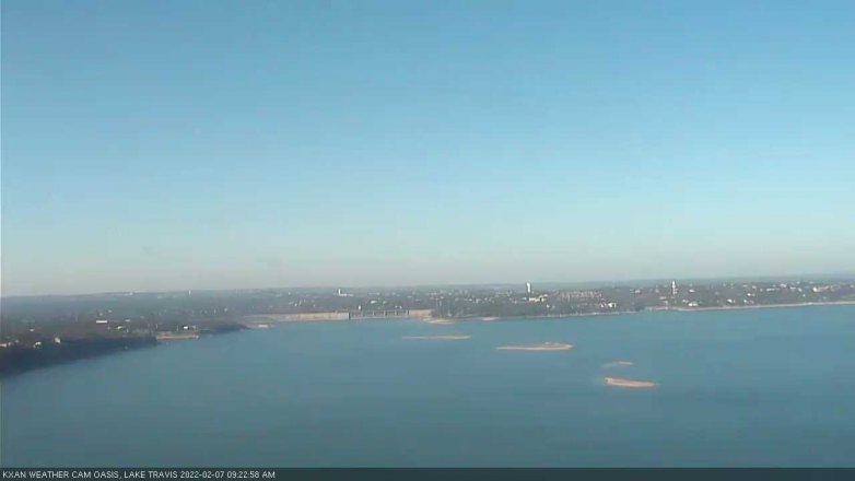 Lake Travis webcam, February 7, 2022 9:25 AM CT