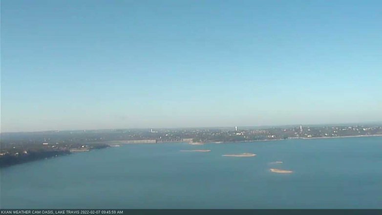 Lake Travis webcam, February 7, 2022 9:45 AM CT