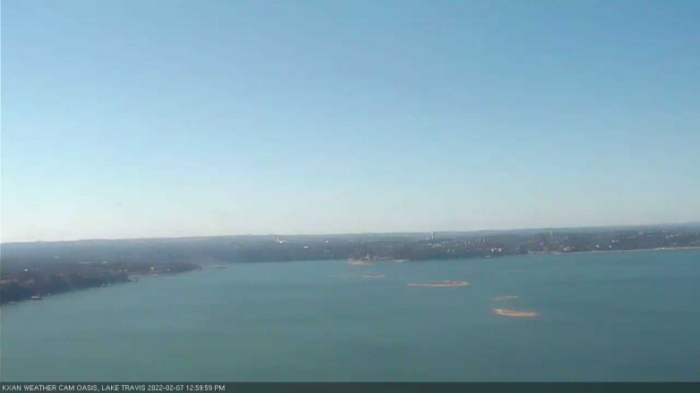 Lake Travis webcam, February 7, 2022 1:00 PM CT