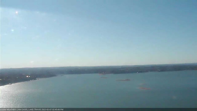 Lake Travis webcam, February 7, 2022 2:45 PM CT