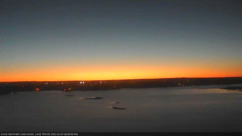 Lake Travis webcam, February 7, 2022 6:45 PM CT