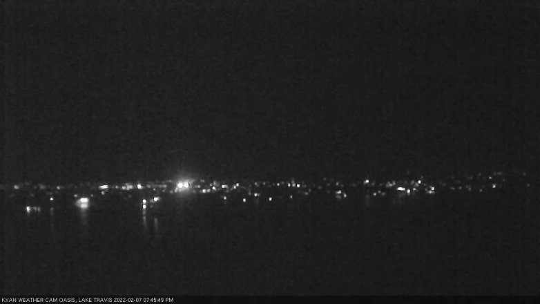 Lake Travis webcam, February 7, 2022 7:45 PM CT