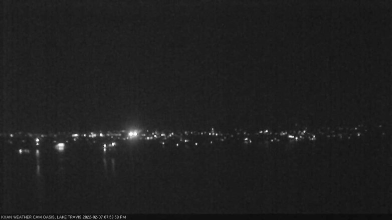 Lake Travis webcam, February 7, 2022 8:00 PM CT