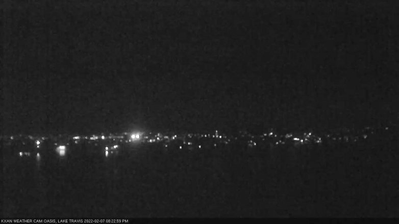 Lake Travis webcam, February 7, 2022 8:25 PM CT