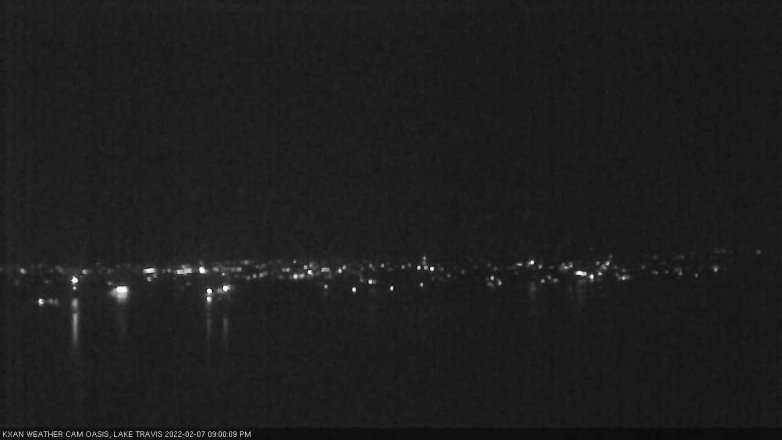 Lake Travis webcam, February 7, 2022 9:00 PM CT
