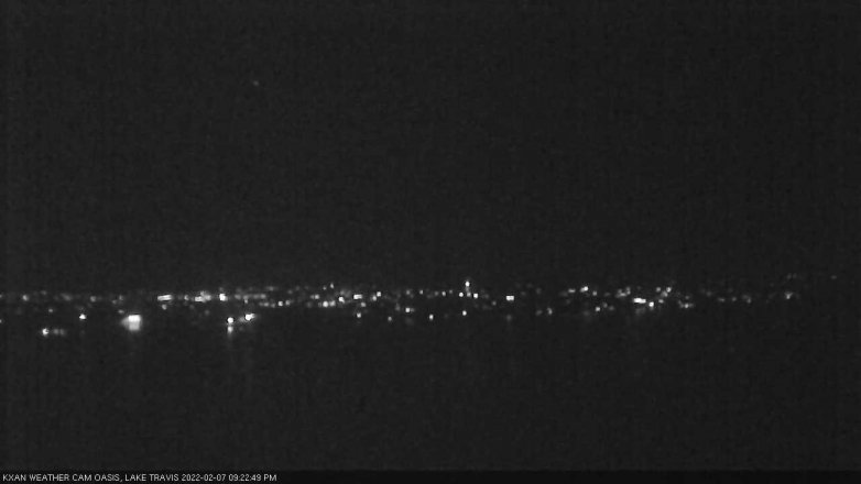 Lake Travis webcam, February 7, 2022 9:25 PM CT