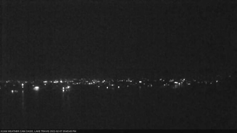 Lake Travis webcam, February 7, 2022 9:45 PM CT