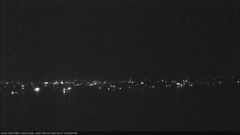 Lake Travis webcam, February 7, 2022 10:00 PM CT