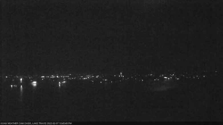 Lake Travis webcam, February 7, 2022 10:45 PM CT