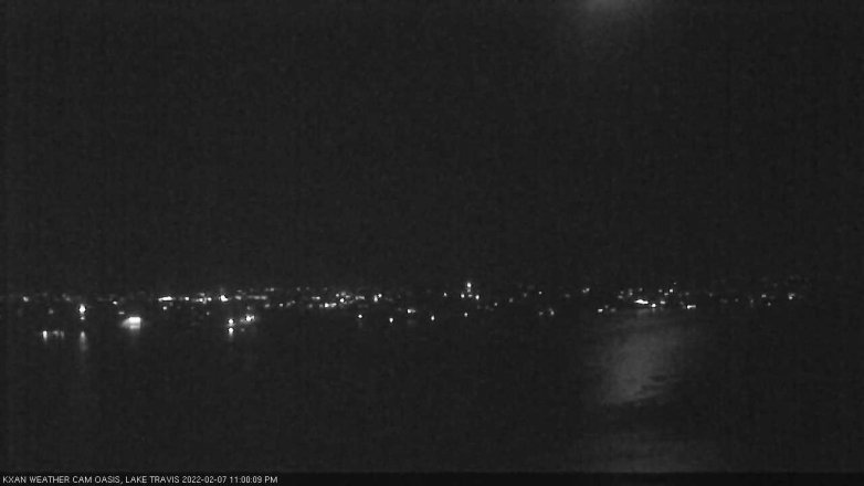 Lake Travis webcam, February 7, 2022 11:00 PM CT