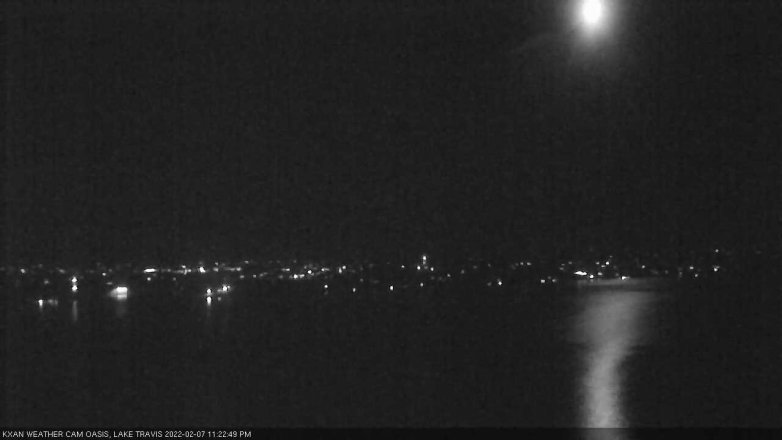 Lake Travis webcam, February 7, 2022 11:25 PM CT