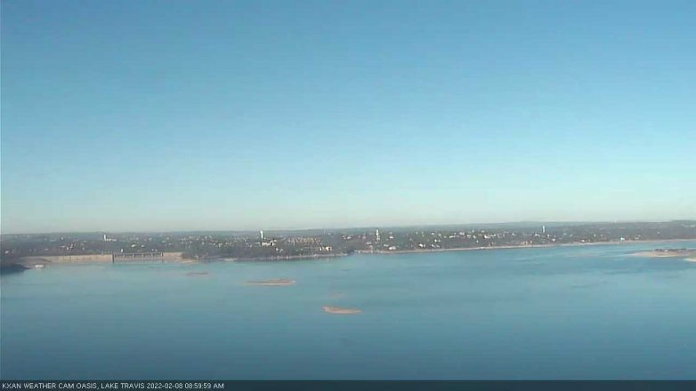 Lake Travis webcam, February 8, 2022 9:00 AM CT