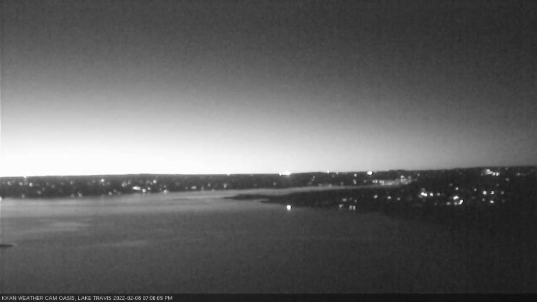Lake Travis webcam, February 8, 2022 7:00 PM CT