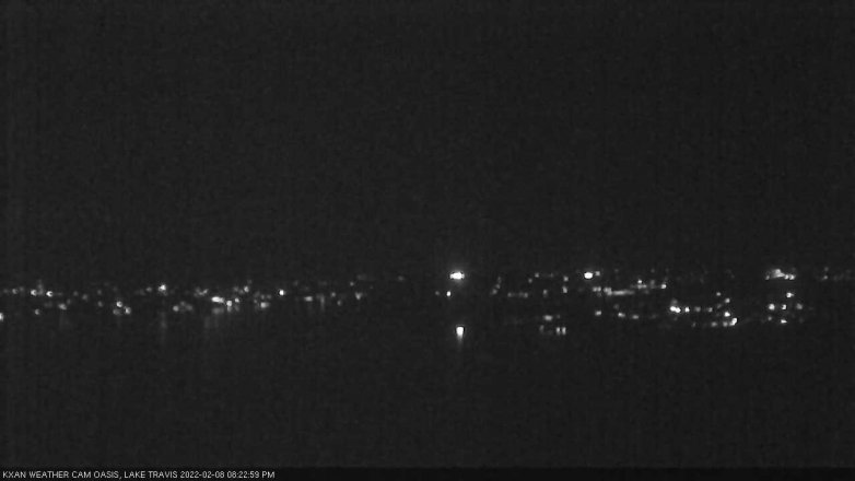 Lake Travis webcam, February 8, 2022 8:25 PM CT