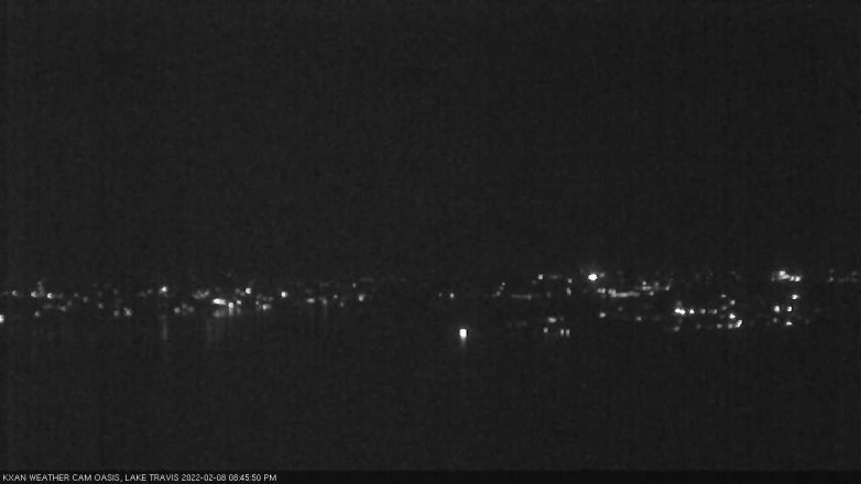 Lake Travis webcam, February 8, 2022 8:45 PM CT