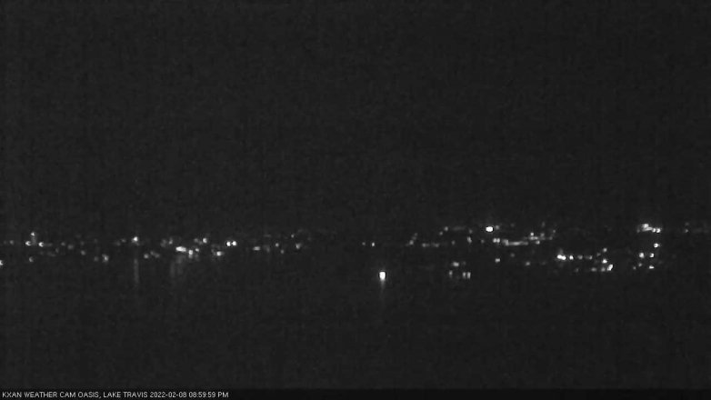 Lake Travis webcam, February 8, 2022 9:00 PM CT