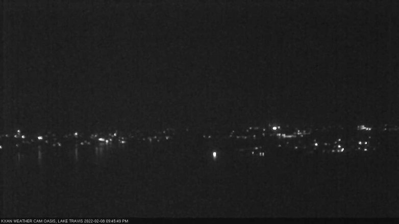 Lake Travis webcam, February 8, 2022 9:45 PM CT