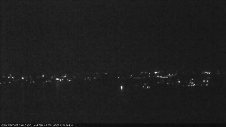 Lake Travis webcam, February 8, 2022 11:00 PM CT