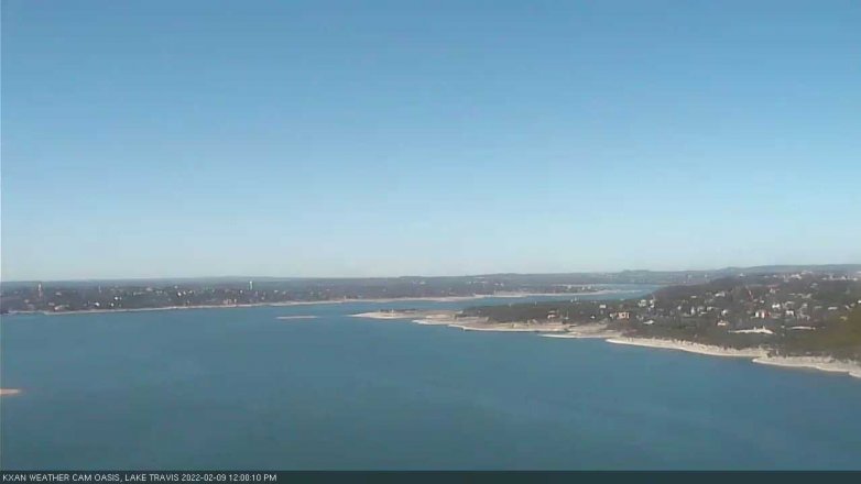 Lake Travis webcam, February 9, 2022 12:00 PM CT