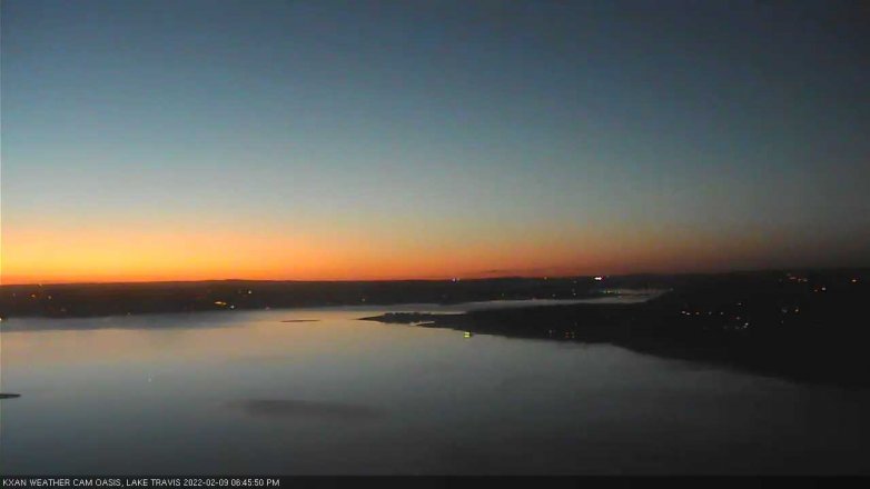Lake Travis webcam, February 9, 2022 6:45 PM CT