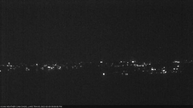 Lake Travis webcam, February 9, 2022 9:00 PM CT