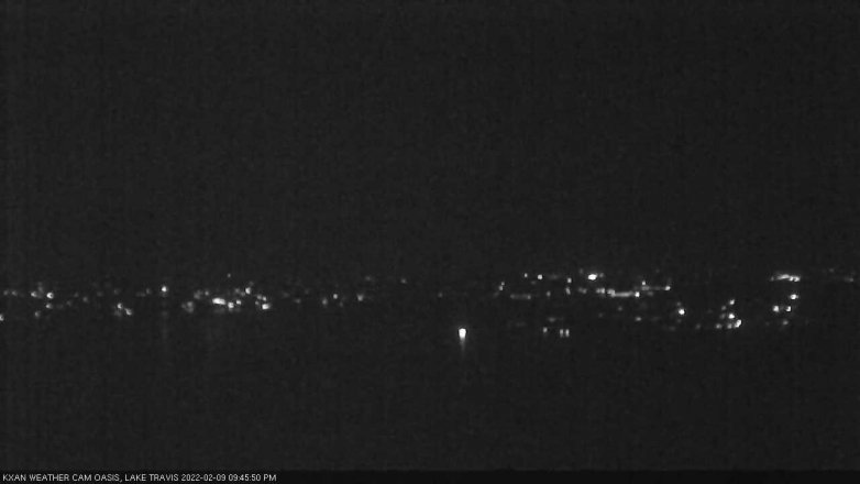 Lake Travis webcam, February 9, 2022 9:45 PM CT