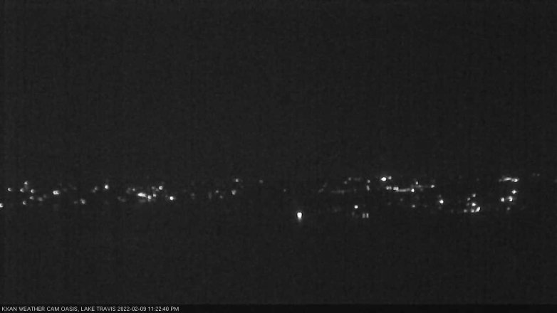 Lake Travis webcam, February 9, 2022 11:25 PM CT