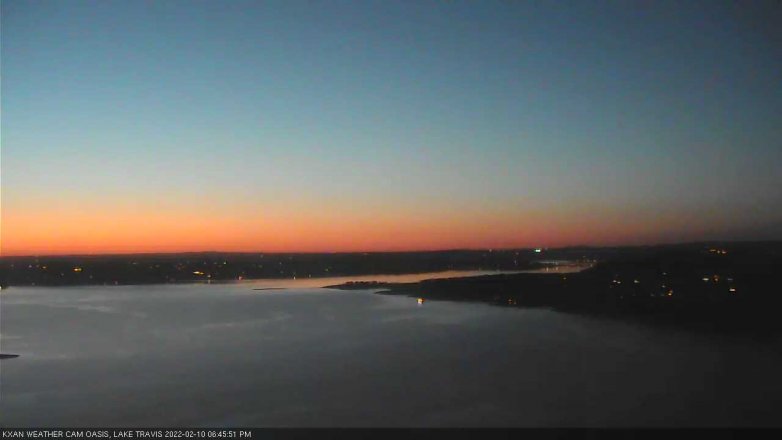 Lake Travis webcam, February 10, 2022 6:45 PM CT