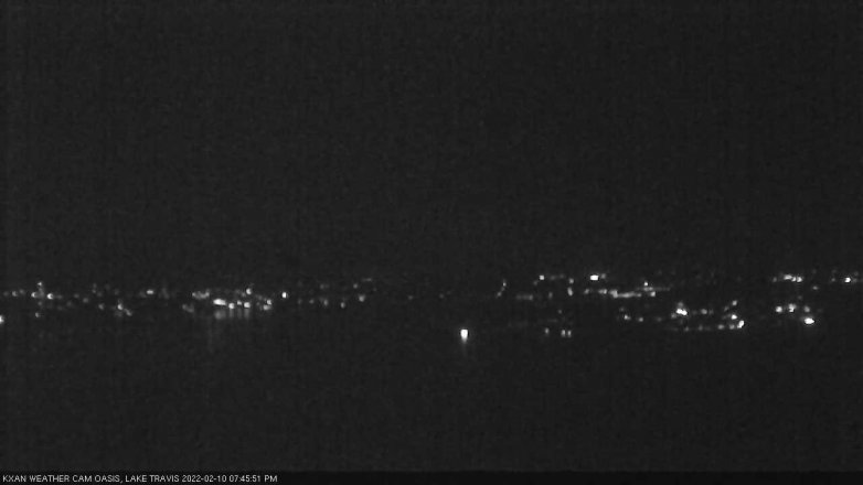 Lake Travis webcam, February 10, 2022 7:45 PM CT