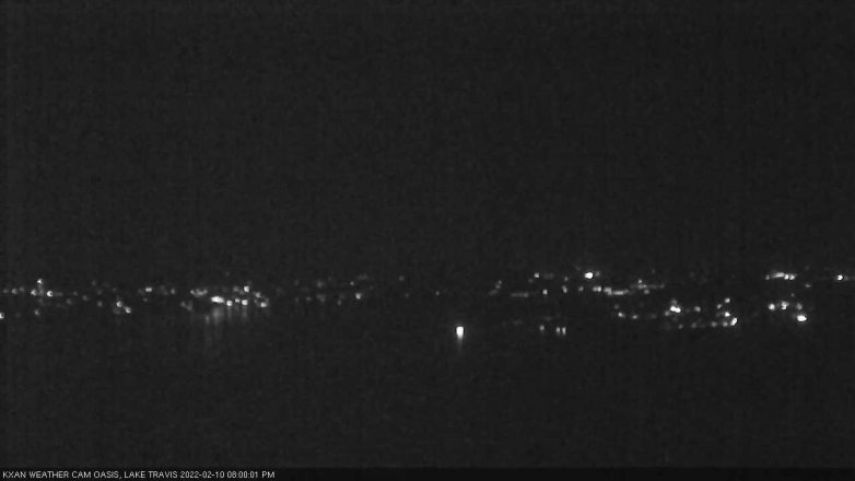 Lake Travis webcam, February 10, 2022 8:00 PM CT