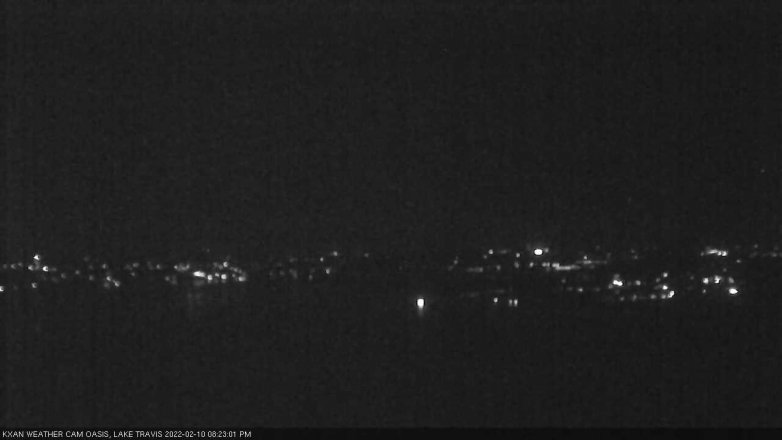 Lake Travis webcam, February 10, 2022 8:25 PM CT
