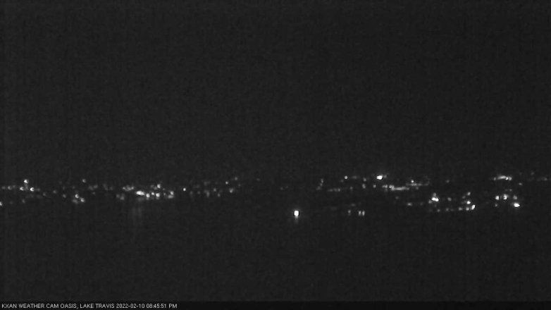 Lake Travis webcam, February 10, 2022 8:45 PM CT