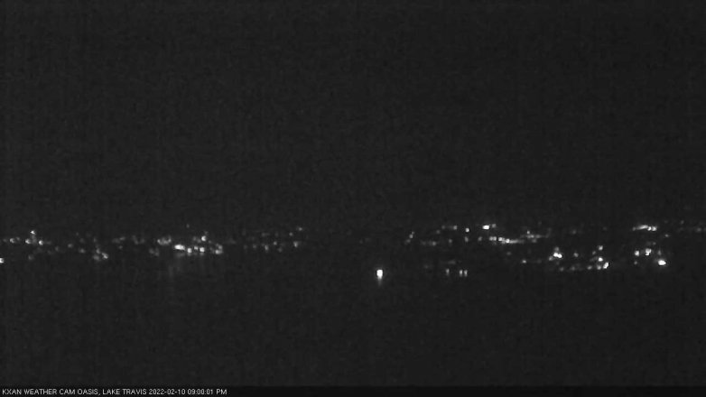 Lake Travis webcam, February 10, 2022 9:00 PM CT