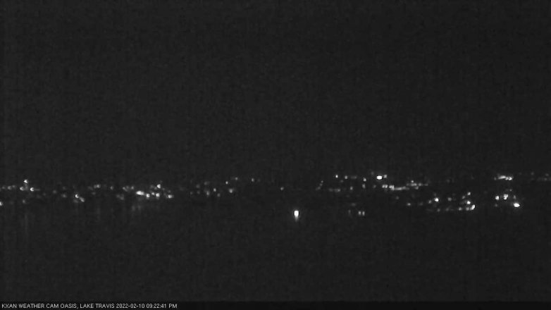 Lake Travis webcam, February 10, 2022 9:25 PM CT