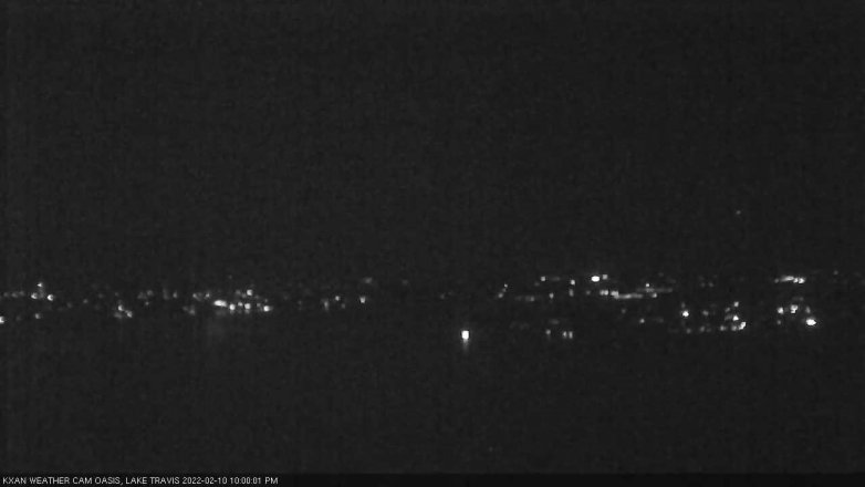 Lake Travis webcam, February 10, 2022 10:00 PM CT