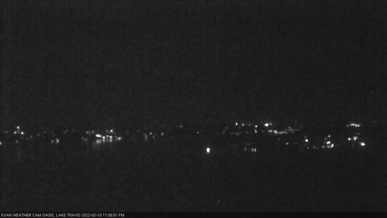 Lake Travis webcam, February 10, 2022 11:00 PM CT