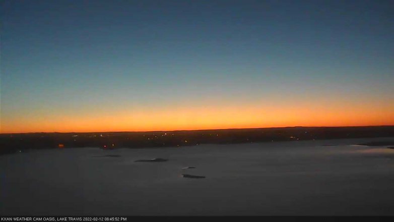Lake Travis webcam, February 12, 2022 6:45 PM CT