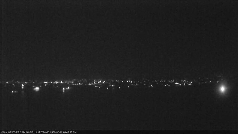 Lake Travis webcam, February 12, 2022 8:45 PM CT